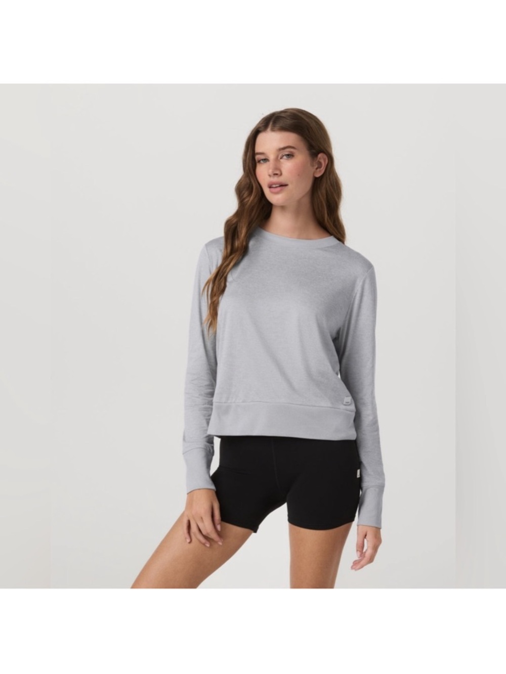 Vuori Daydream Crew in Light heather Gray Top loungewear activewear yoga Pilates